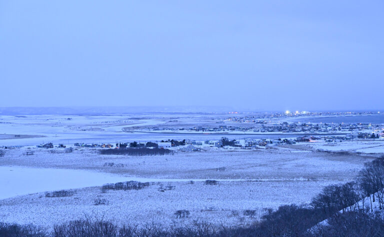 浜中町 霧多布湿原の夜景